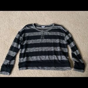 black and grey loose fitting sweater
